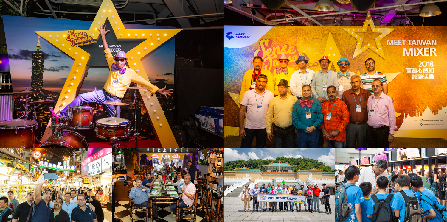 Collage of corporate events featuring decorative star displays and team gatherings.