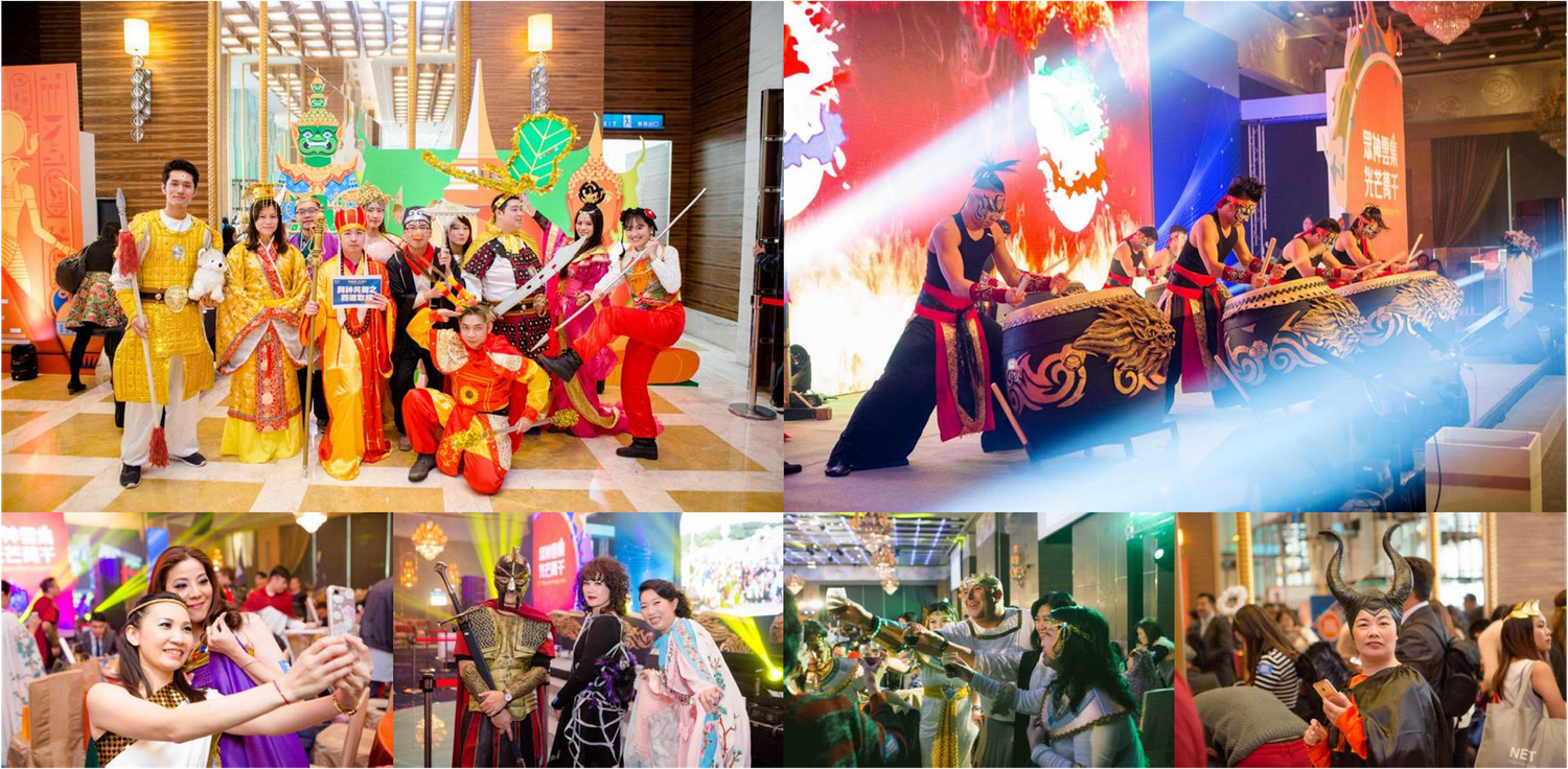 Montage of colorful cultural performances and celebrations with elaborate costumes and staging.