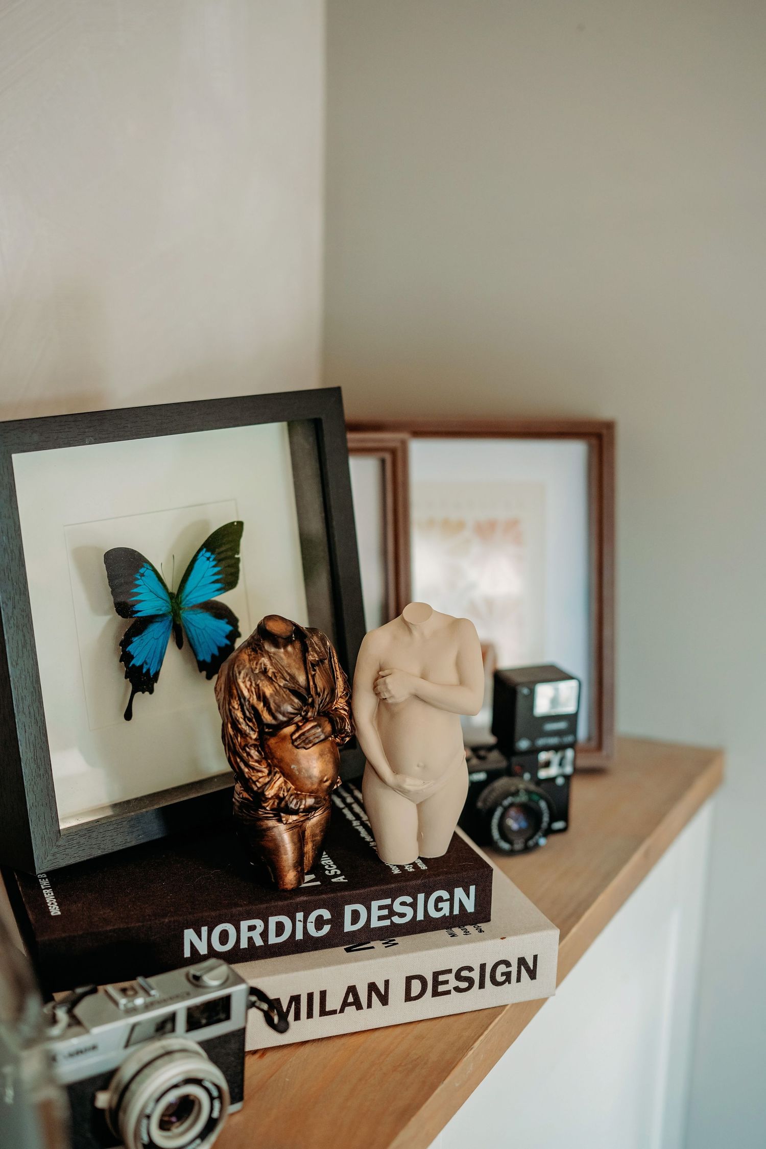 Vintage camera met designitems en 3D beeldjes, creatieve studio en personal branding fotografie in regio Den Bosch, Vught, Noord Brabant.