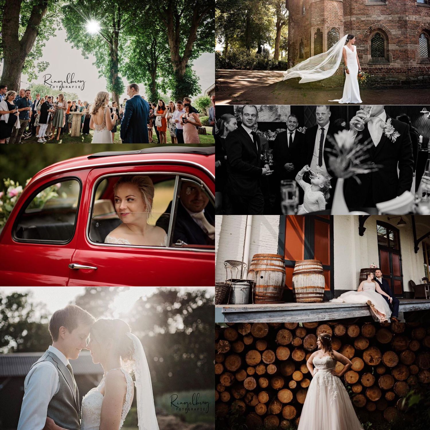 Overzicht van bruiloft met diner en feestmomenten, reportage door bruidsfotograaf in Brabant