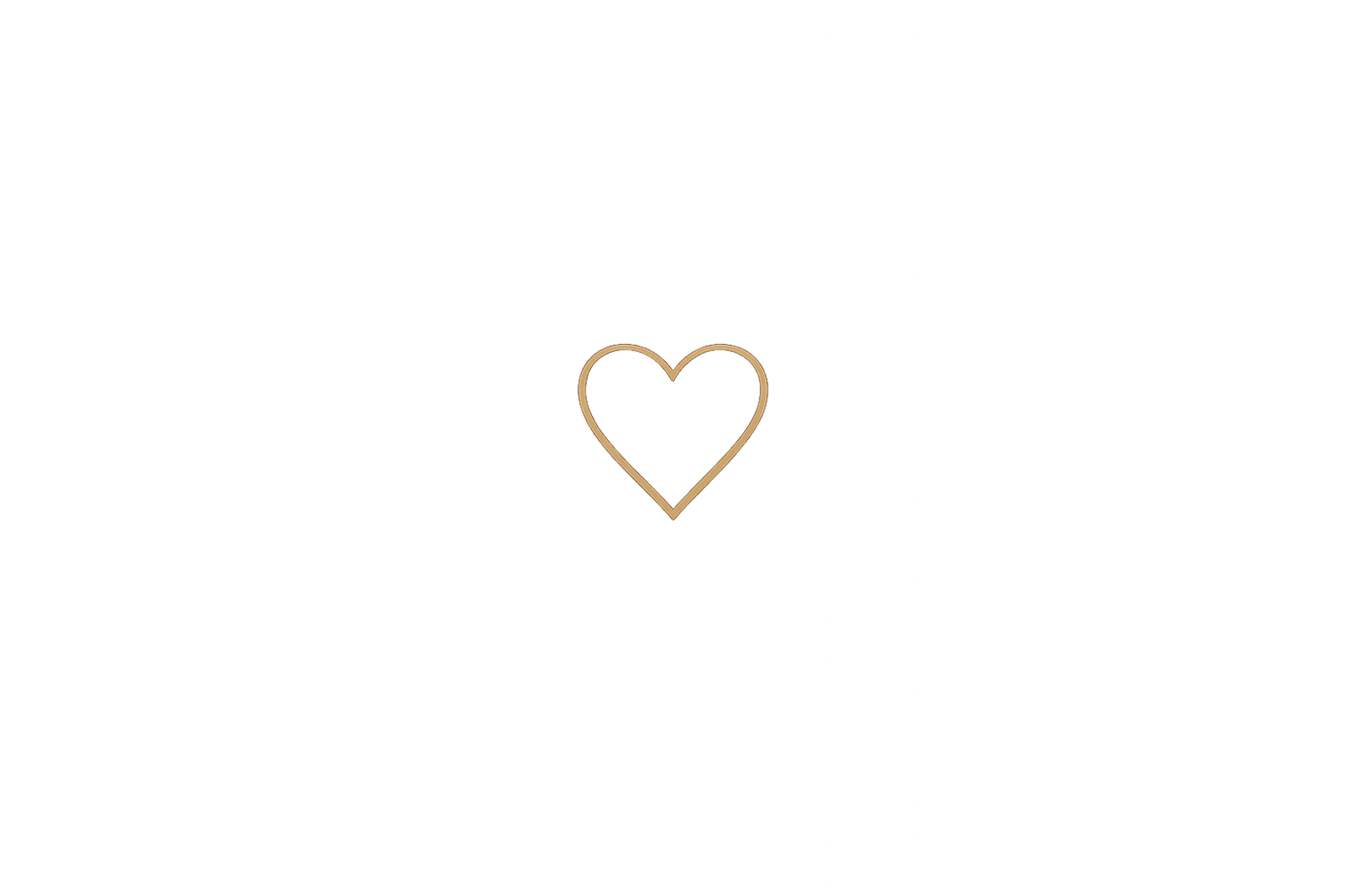 Simpel gouden hart icoon op witte achtergrond, minimalistische branding