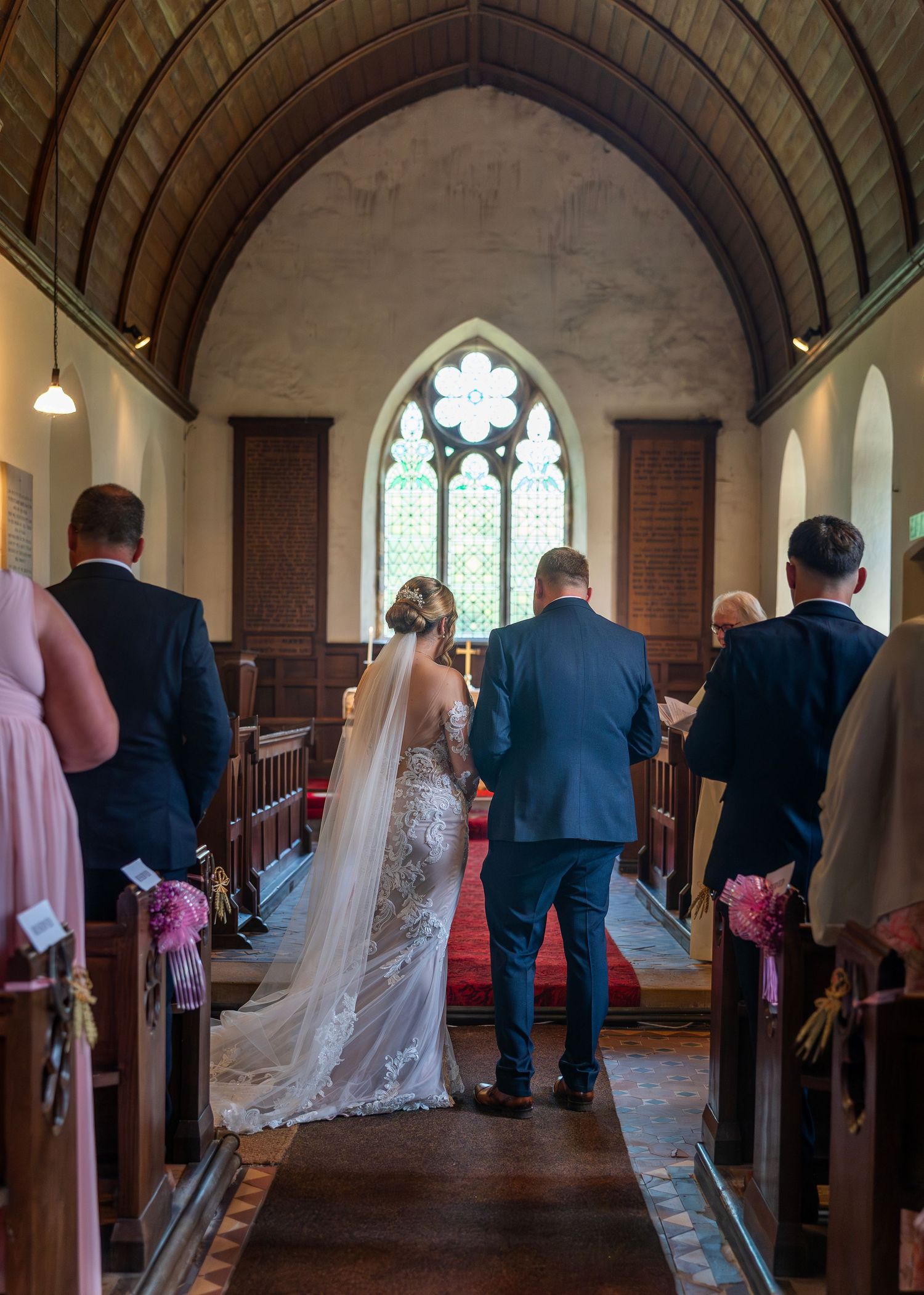 The bride and groom during their wedding ceremony at St Elgin's in North Frodingham, captured by Yorkshire wedding photographer
