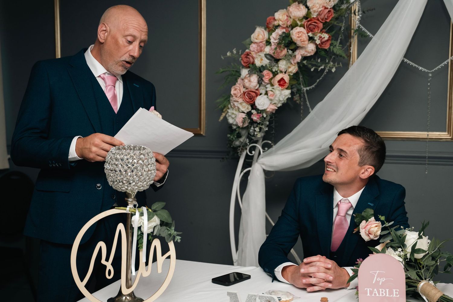 Best mans speech at The Gardeners Country inn, captured by a documentary wedding photographer in East Yorkshire