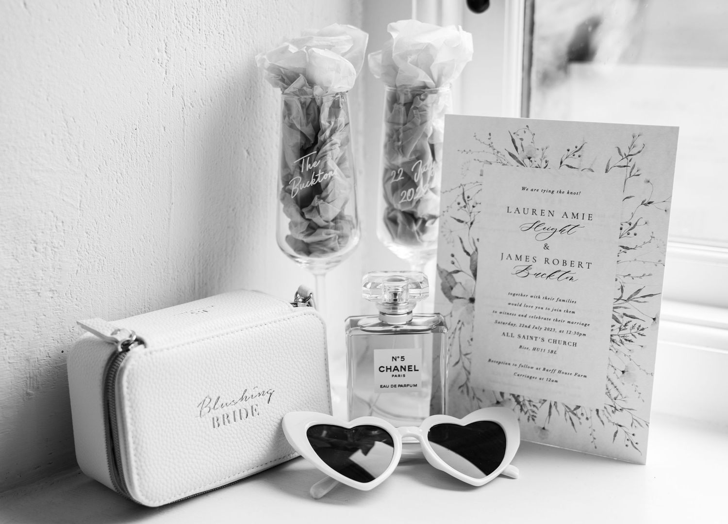 Invitation suite in black and white at Barff house country weddings, captured by a candid wedding photographer.
