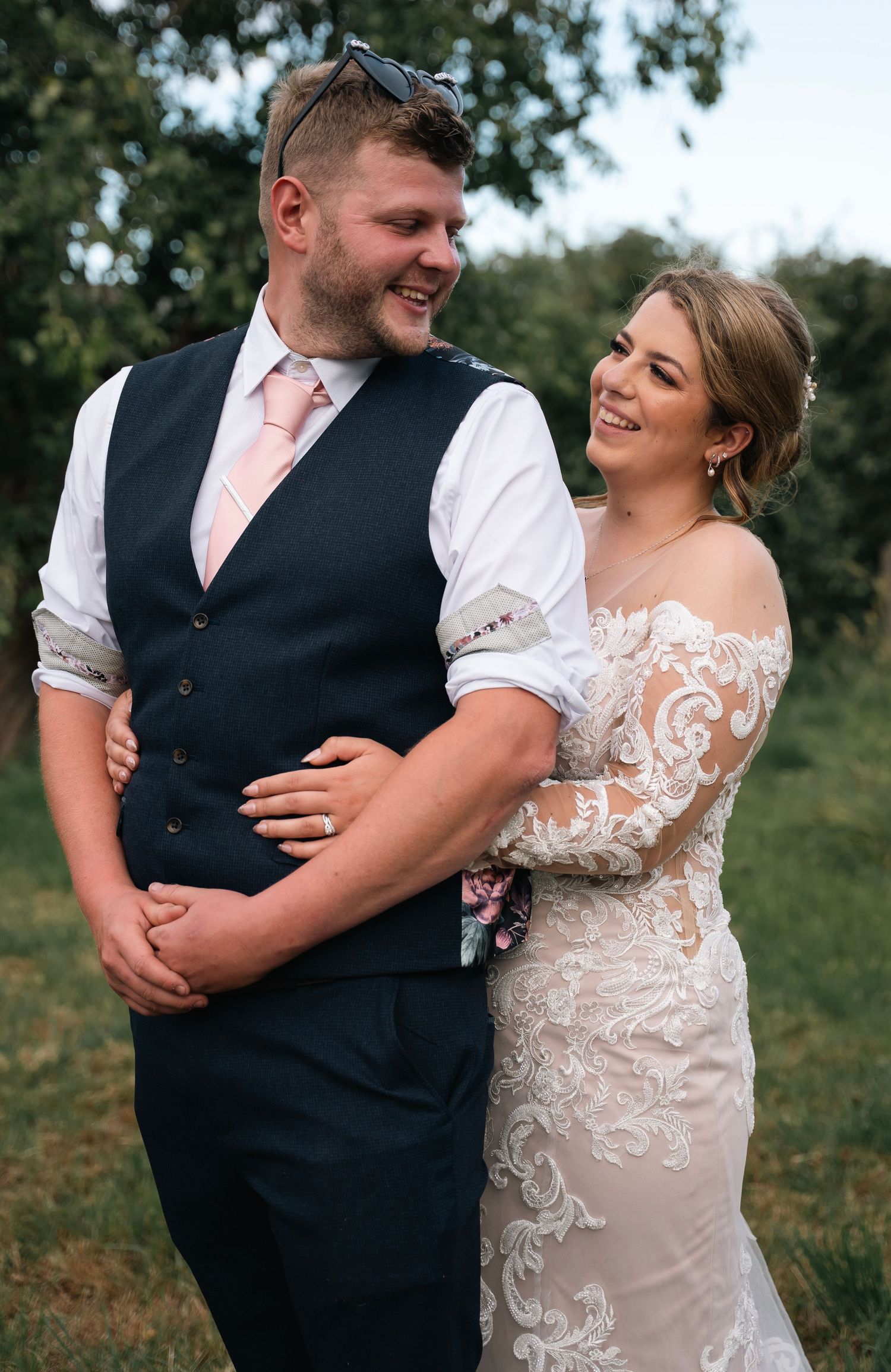 Natural portrait of bride & groom, captured by Emily Bailey Photography