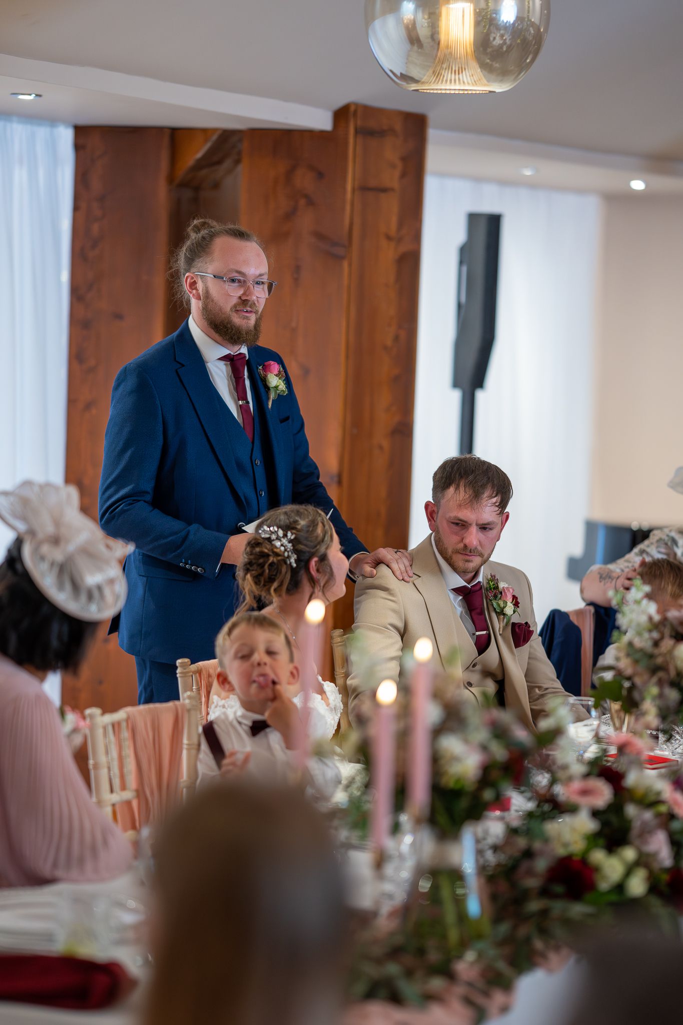 Best man giving his wedding speech during the reception at The Barn at Willerby.