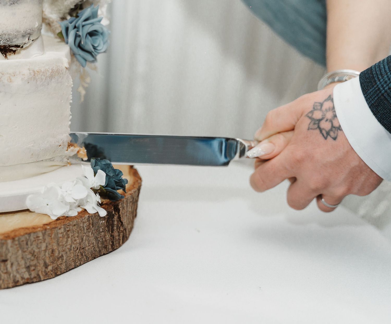 Cake cutting at the Gardeners country inn, captured by a candid East Yorkshire wedding Photographer