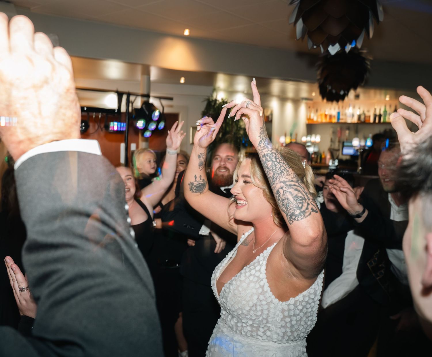 Bride dancing at her wedding, lazaat Hull
