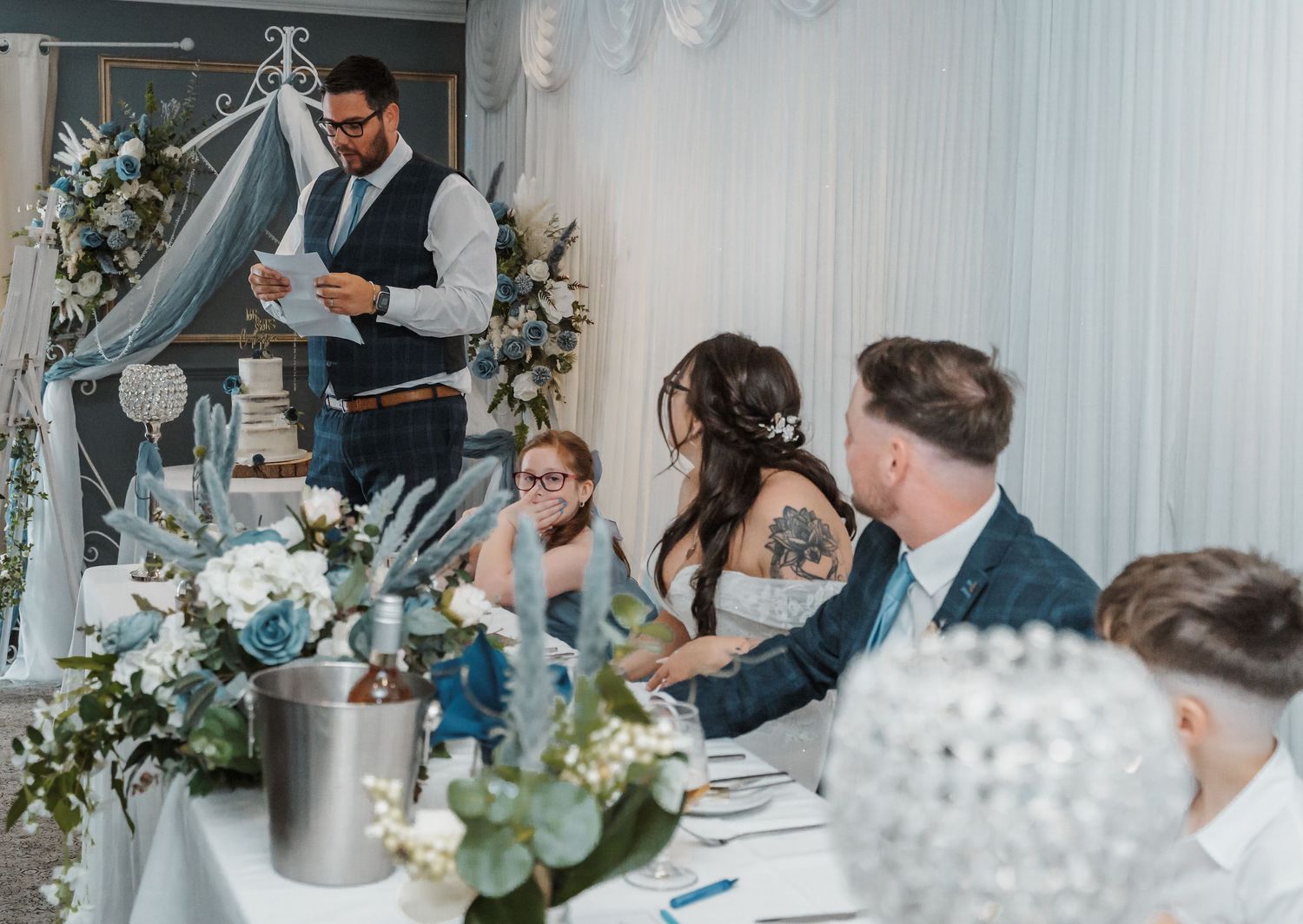 Best man speech at the Gardeners country inn, captured by a candid East Yorkshire wedding Photographer