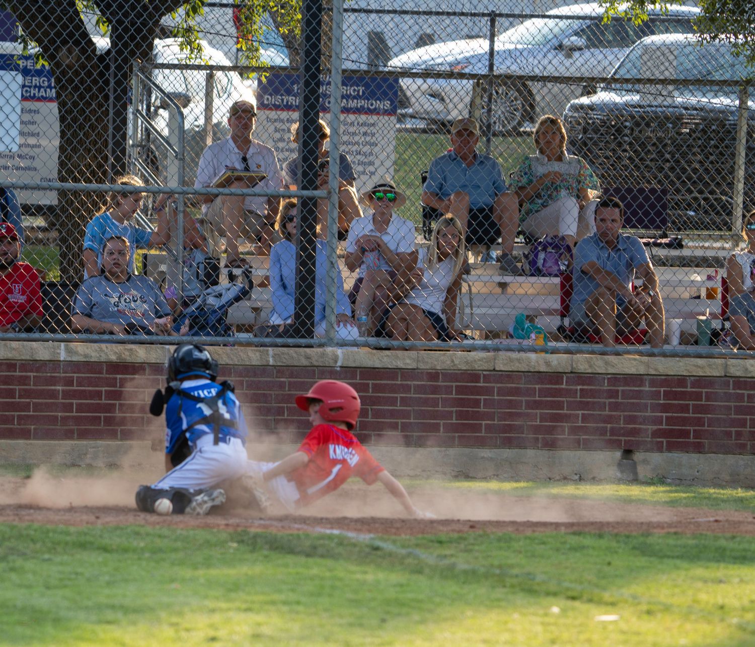 A sequence of baseball game moments showing a player at bat and others in the field during a sunny day.