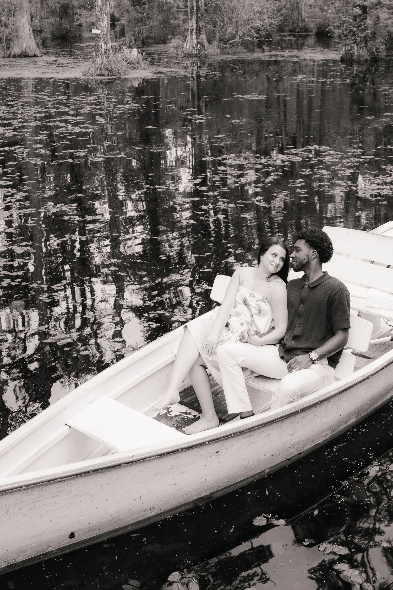 engagement photos in Charleston, South Carolina. cypress gardens. couple
