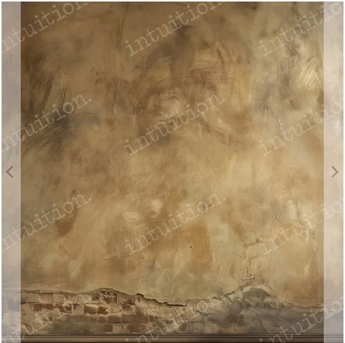 Abstract landscape painting with moody brown and golden tones showing a distant horizon beneath textured skies.