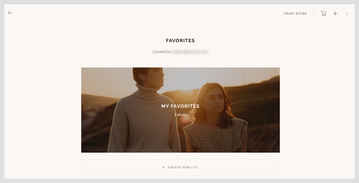 Website header promoting favorites section with sunset and silhouettes in warm golden light.