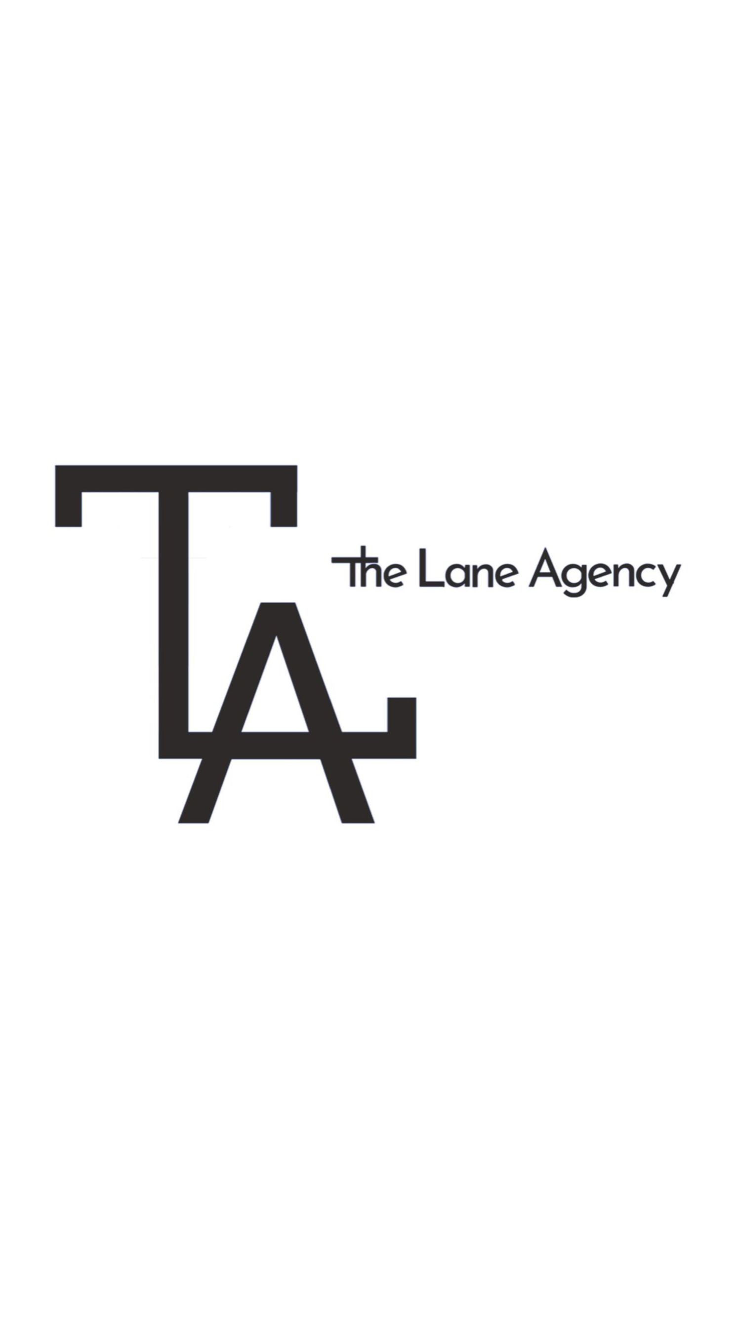 Minimalist black logo for The Lane Agency featuring interlocking T, L and A letters. Portrava Creative Studios
