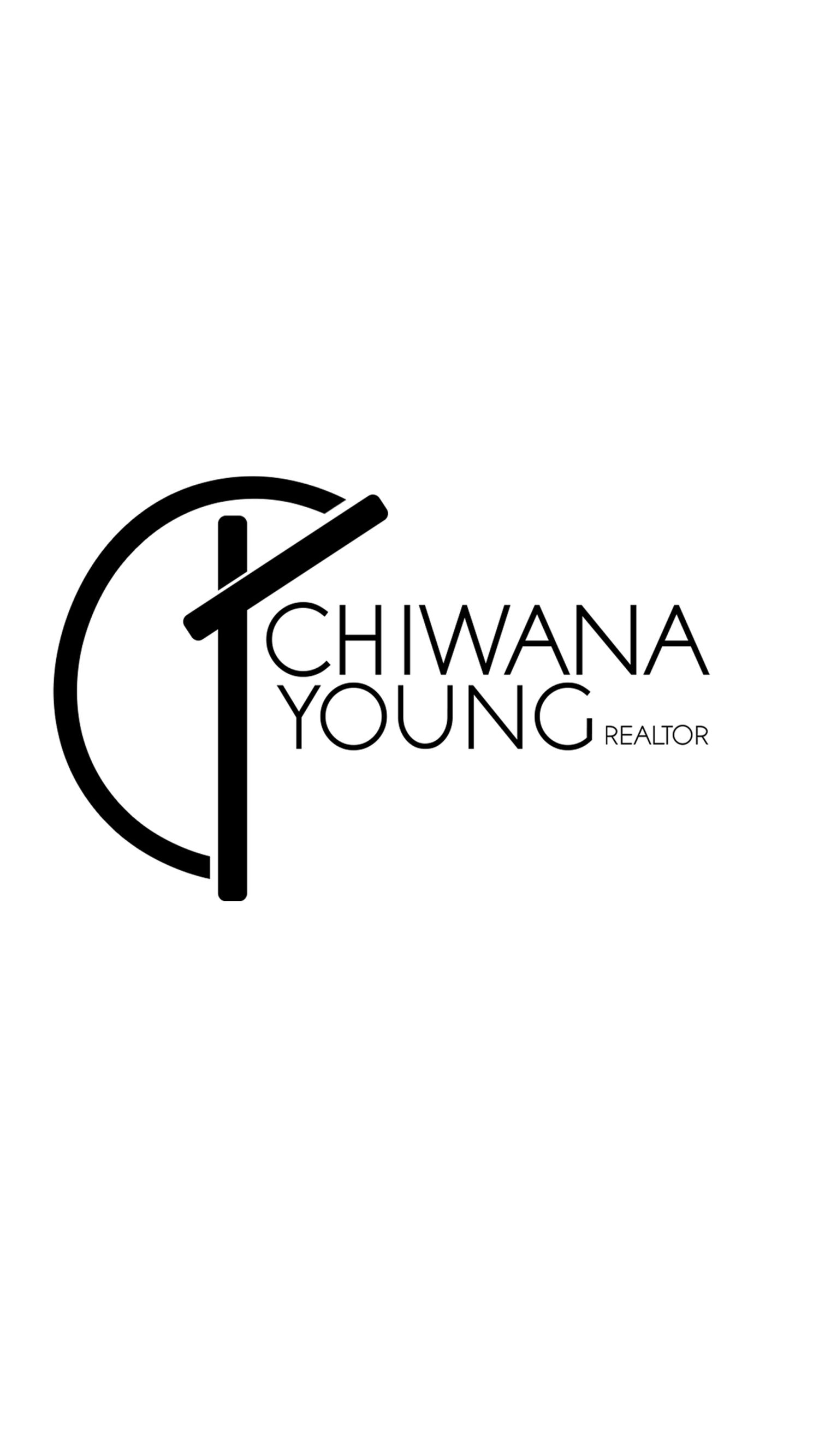 Professional realtor logo for Tchiwana Young featuring stylized CT monogram in black and white. Portrava Creative Studios