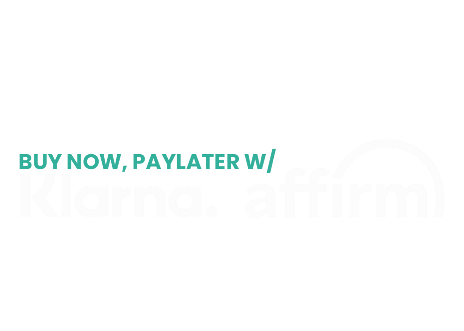 White Klarna and Affirm payment option logos on black background.