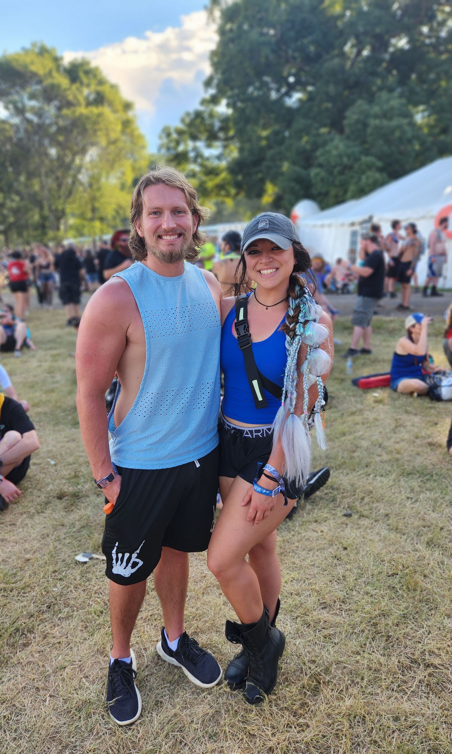 Emily Hall and husband at music festival in Blue Ridge Mountains of Virginia.