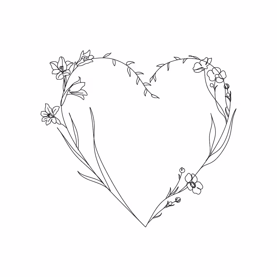 Minimalist floral heart