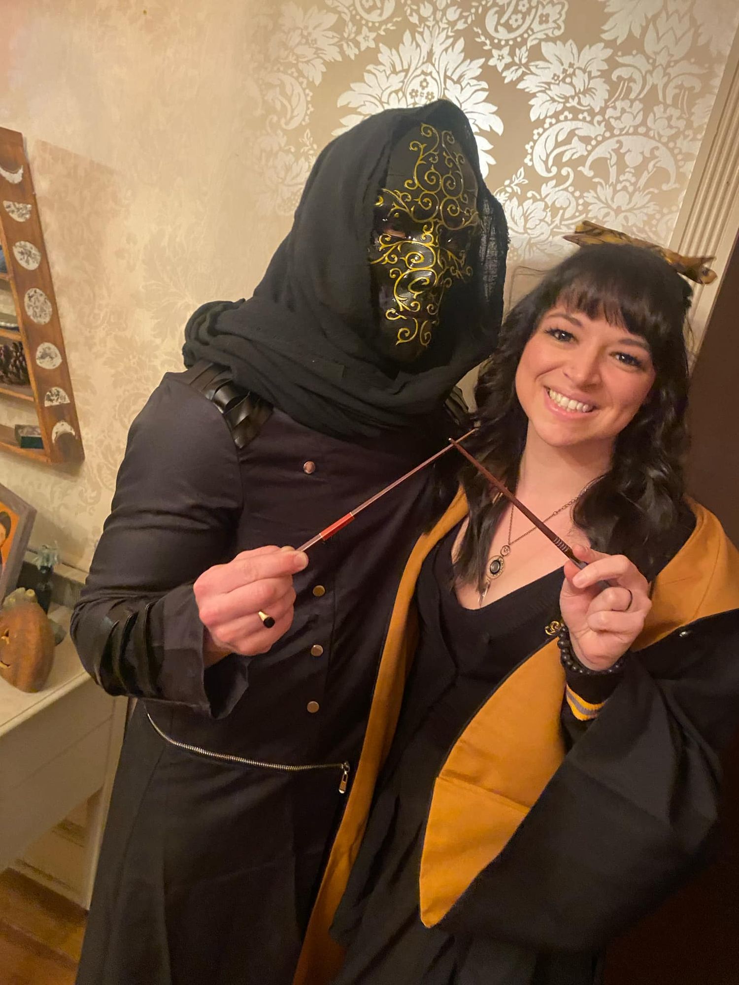 Emily Hall and husband hallween selfie