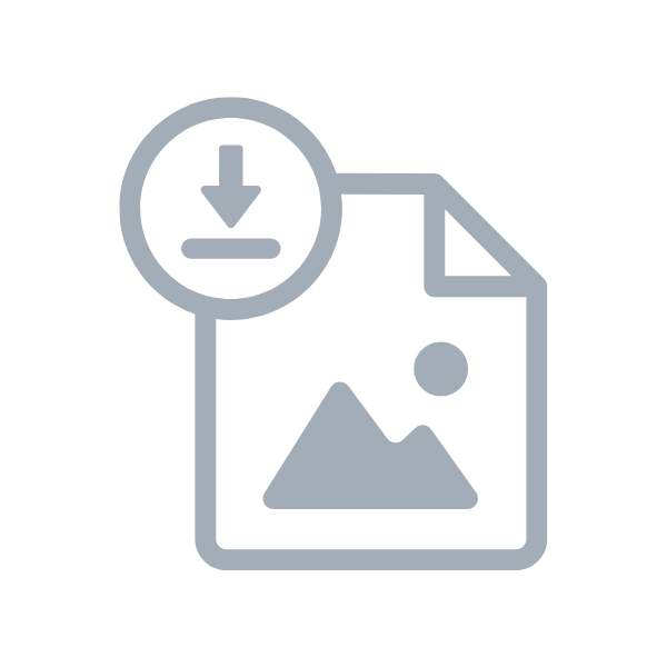 A simple line icon showing a download symbol above an image document with a dot in the bottom right corner.