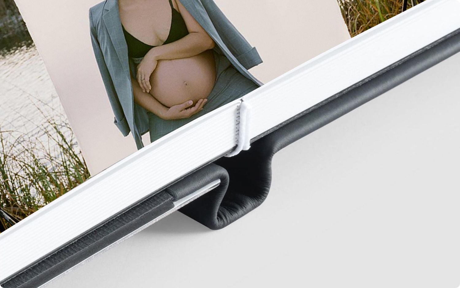 Gray laptop screens displaying various applications in a collage-style layout.