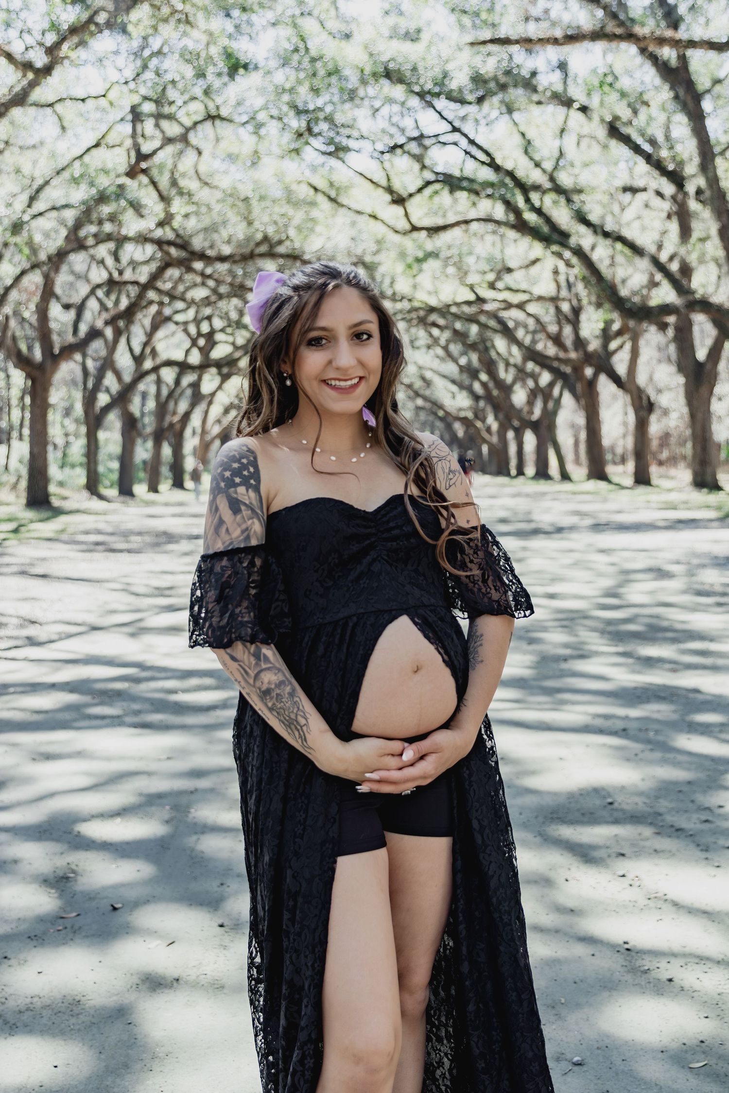 Maternity session at Wormsloe Plantation in Savannah, GA.