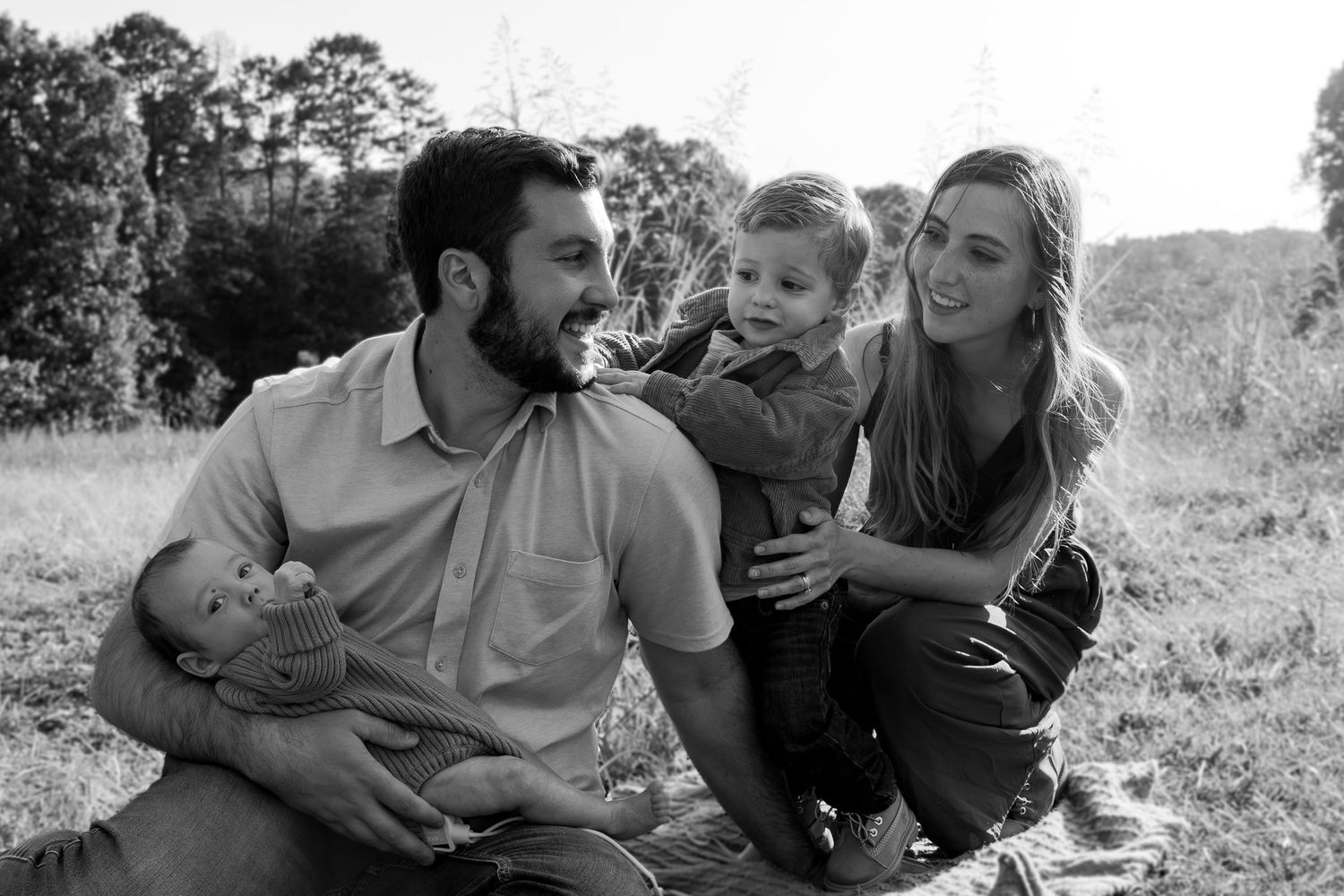 Golden hour family session in Mooresville, NC.