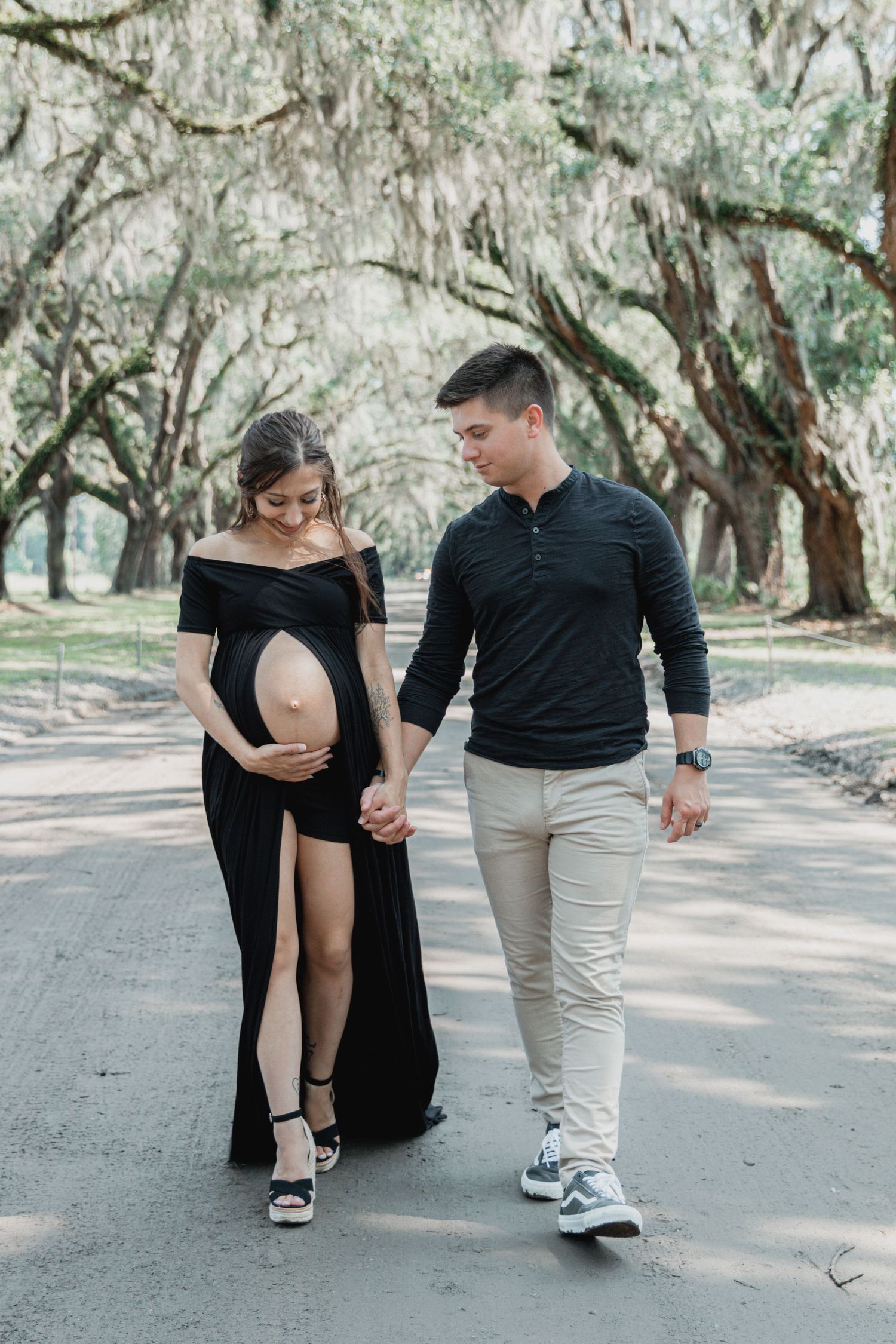 Maternity session at Wormsloe Plantation in Savannah, GA.