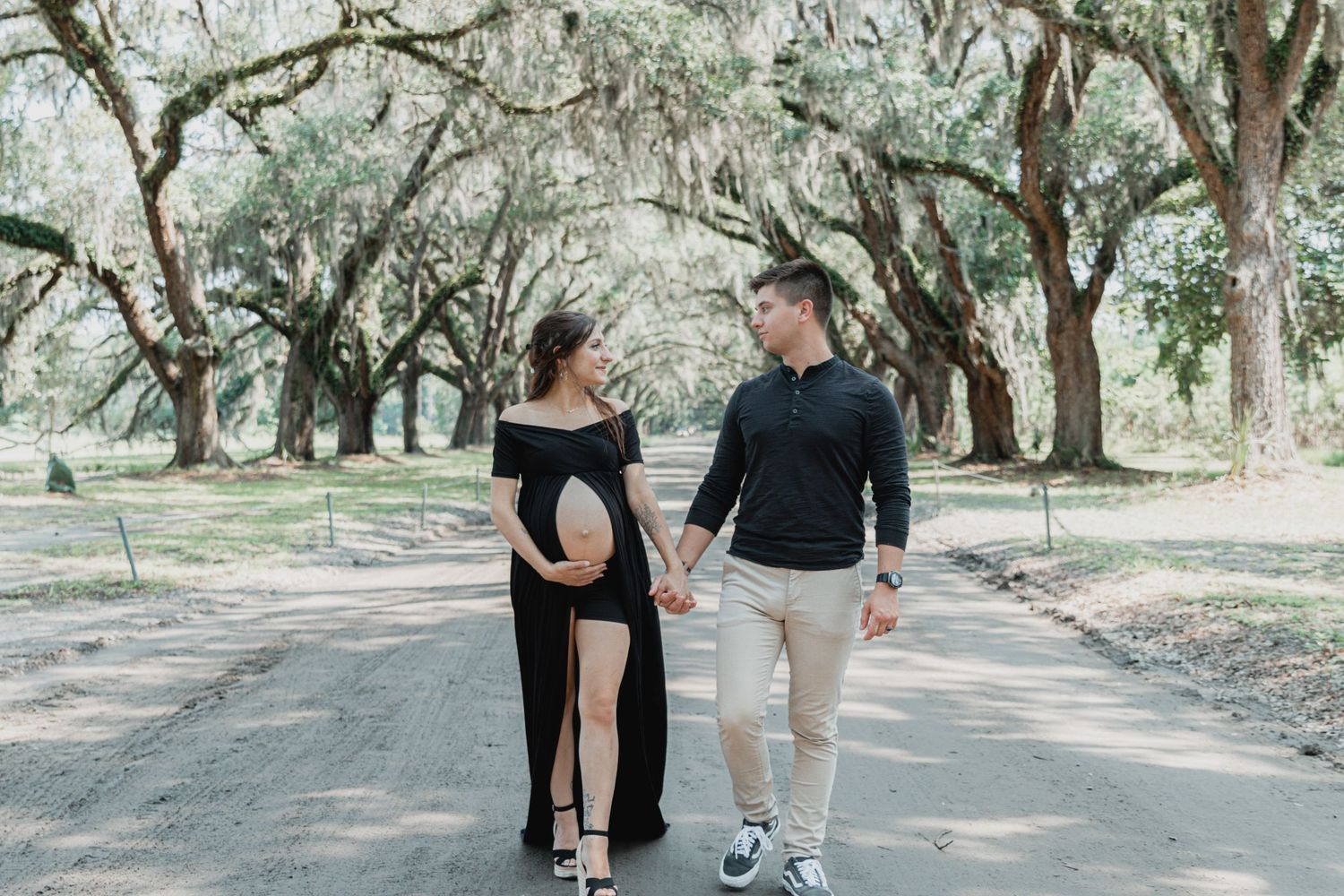Maternity session at Wormsloe Plantation in Savannah, GA.