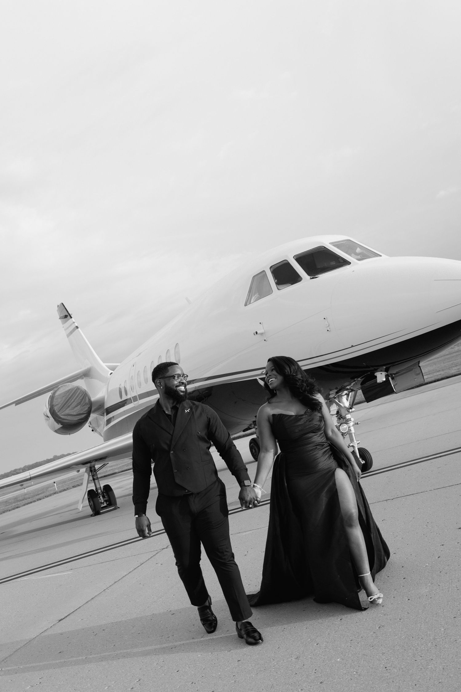 Documentary and editorial engagement photos at the Indianapolis International Airport.