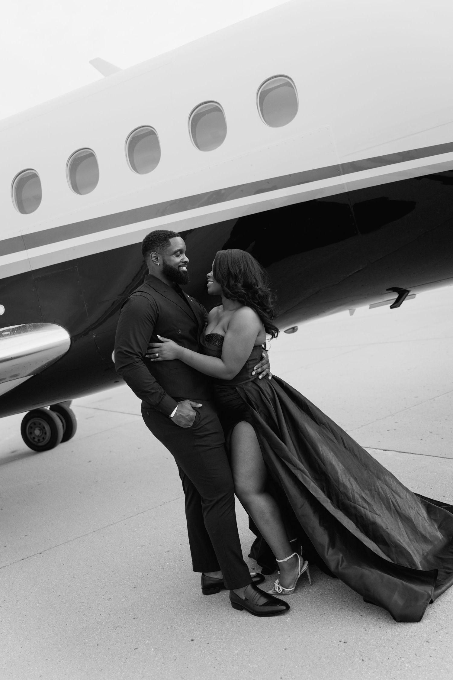 Romantic engagement session at Indianapolis International Airport.