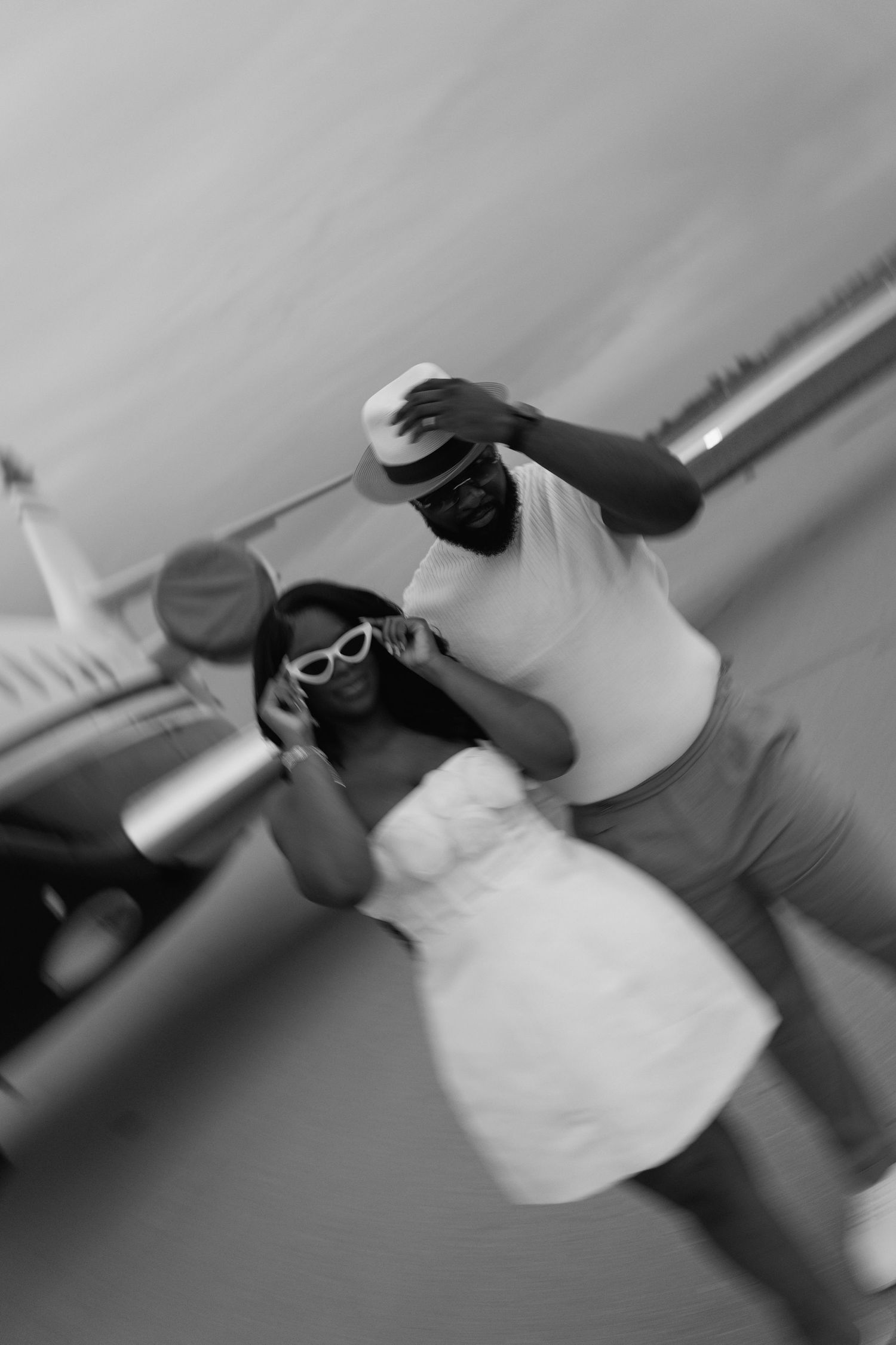 Documentary and editorial engagement photos at the Indianapolis International Airport.