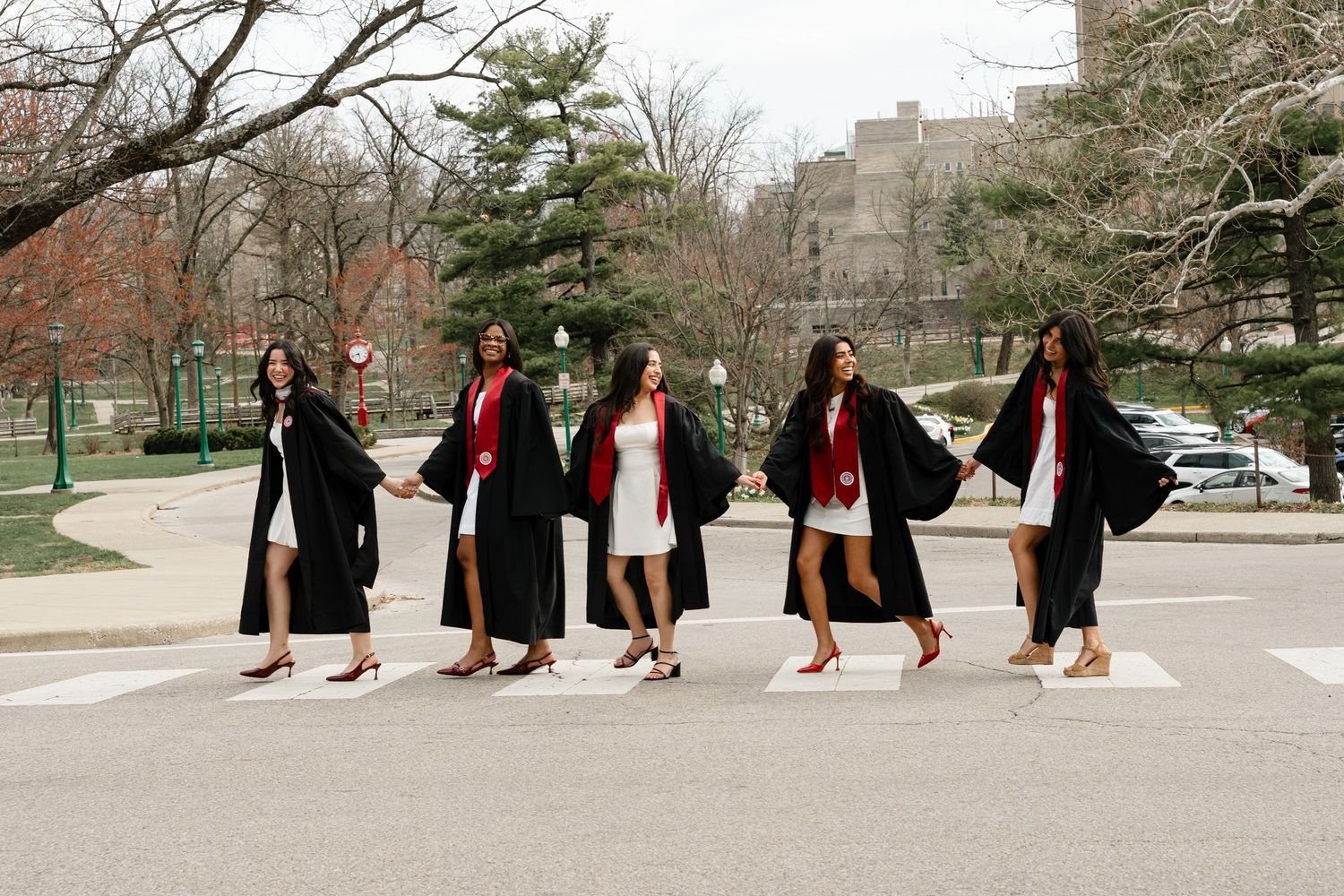 Editorial graduate photos at Indiana University campus in Bloomington, Indiana.