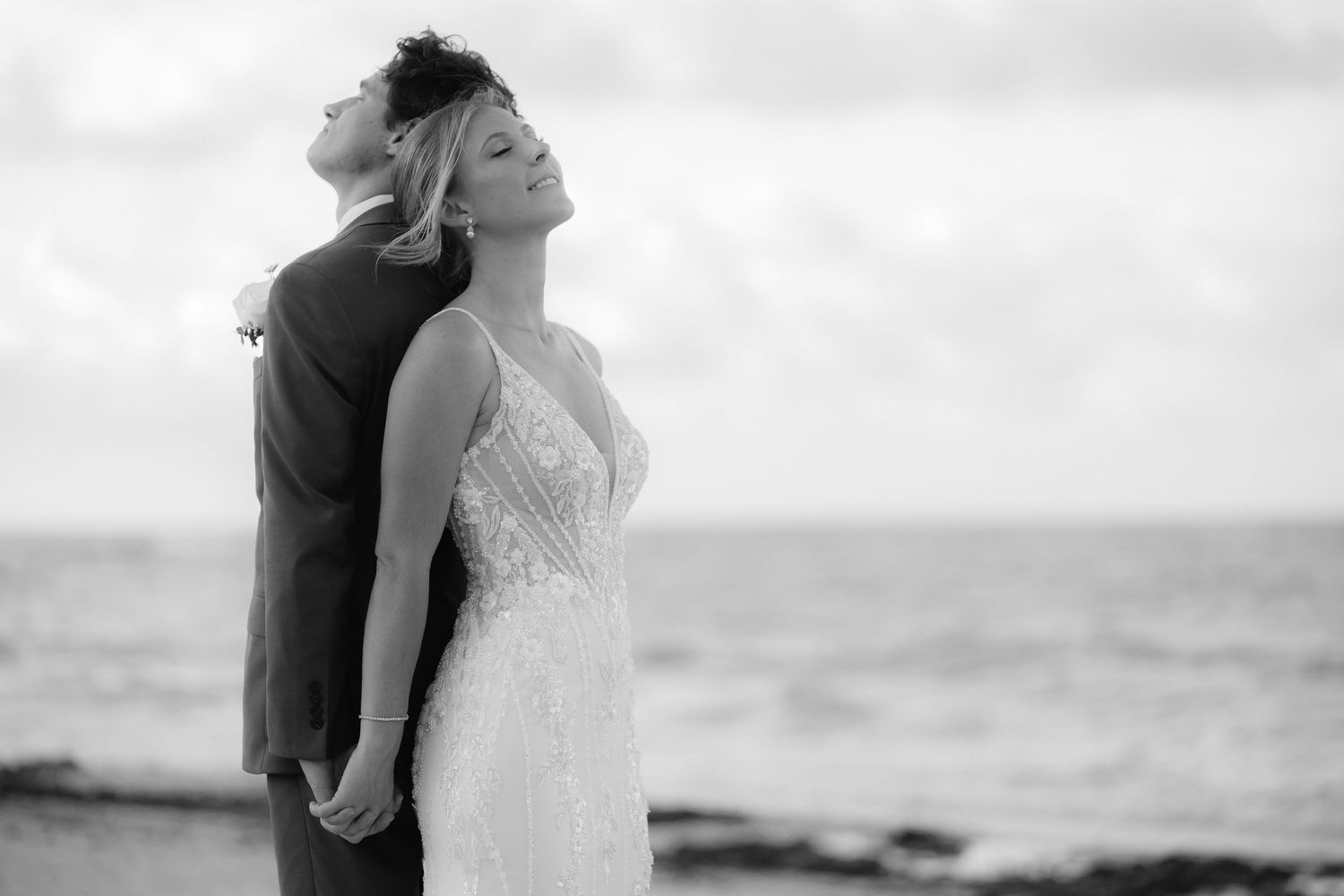 Black and white beach wedding. Punta Cana photographer wedding destination