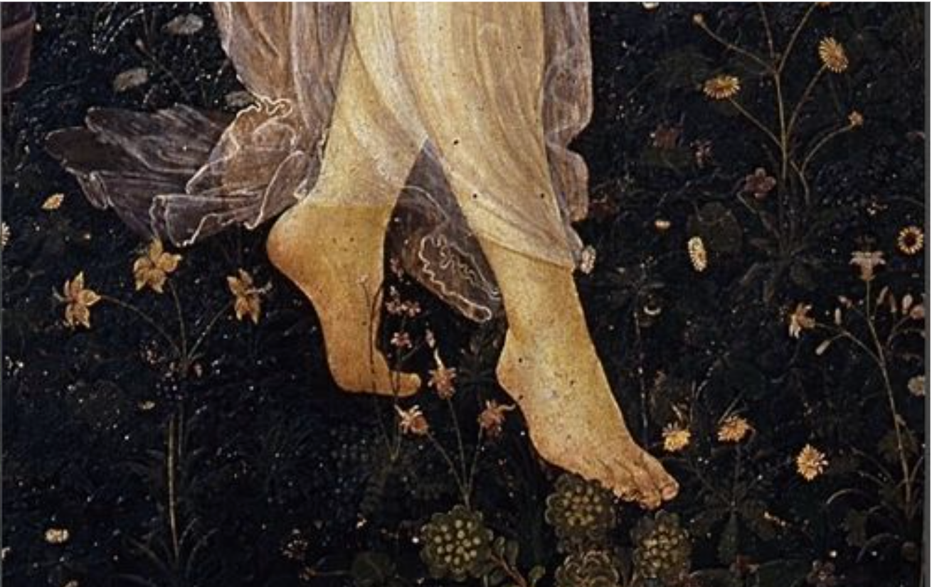 Close up of Boticelli painting.