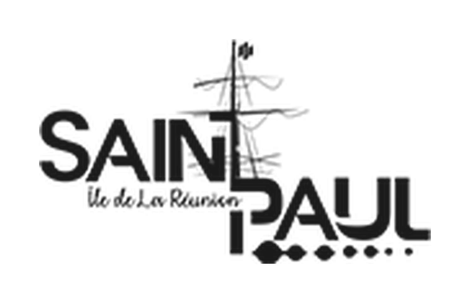 Saint-Paul Île de La Réunion official city logo featuring a sailing ship silhouette in black and white.