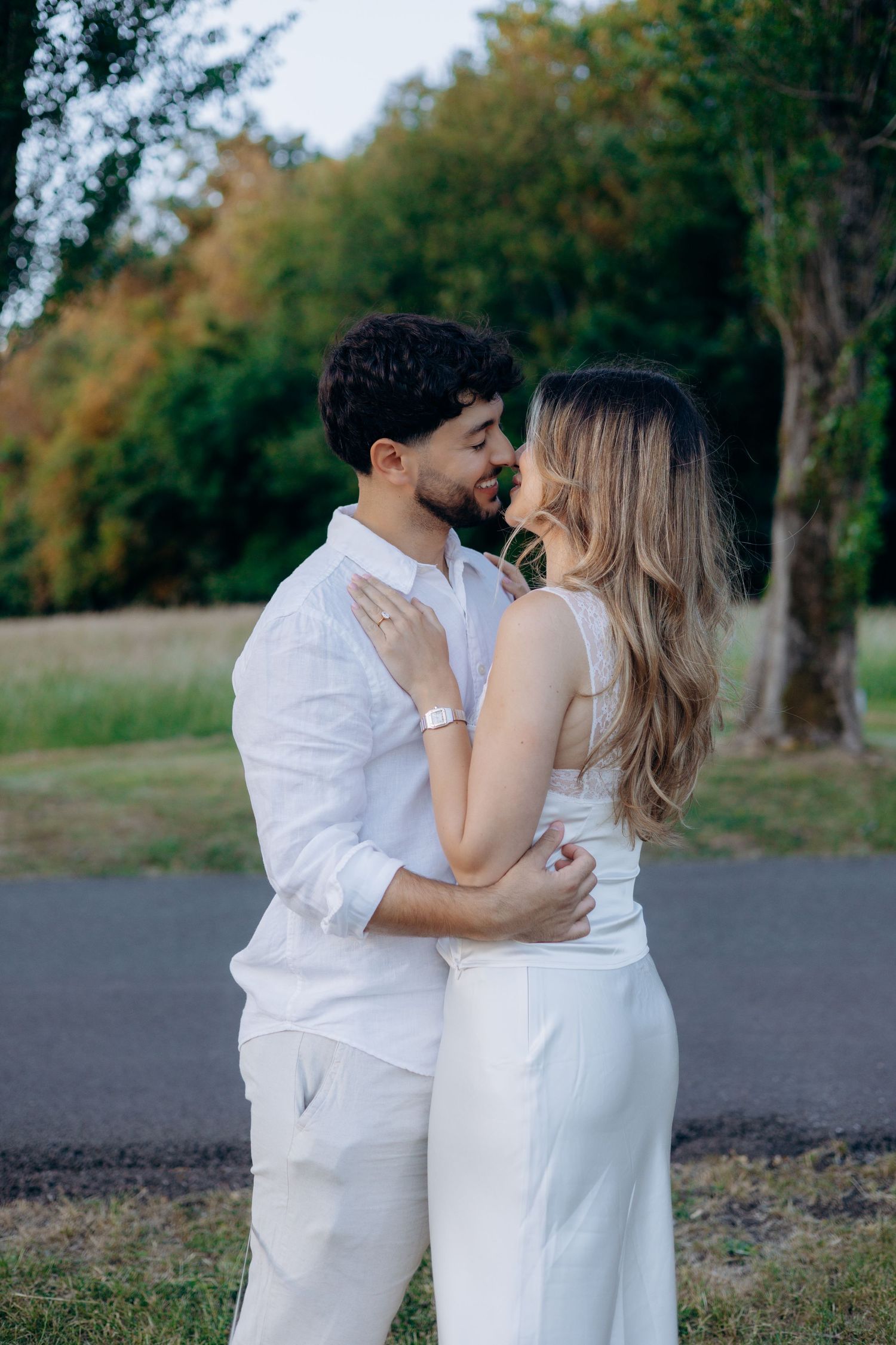 Golden hour proposal at Foxhill Manor in the Cotswolds.