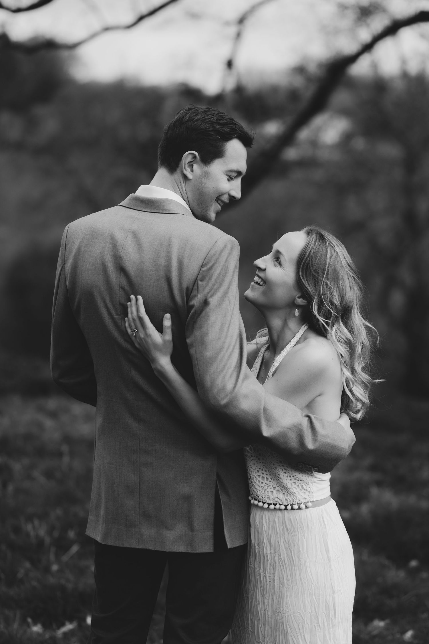 Cotswolds wedding photographer with the bride and groom on their wedding day.
