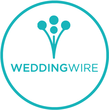 WeddingWire logo featuring turquoise balloon-like design elements in a circular emblem.