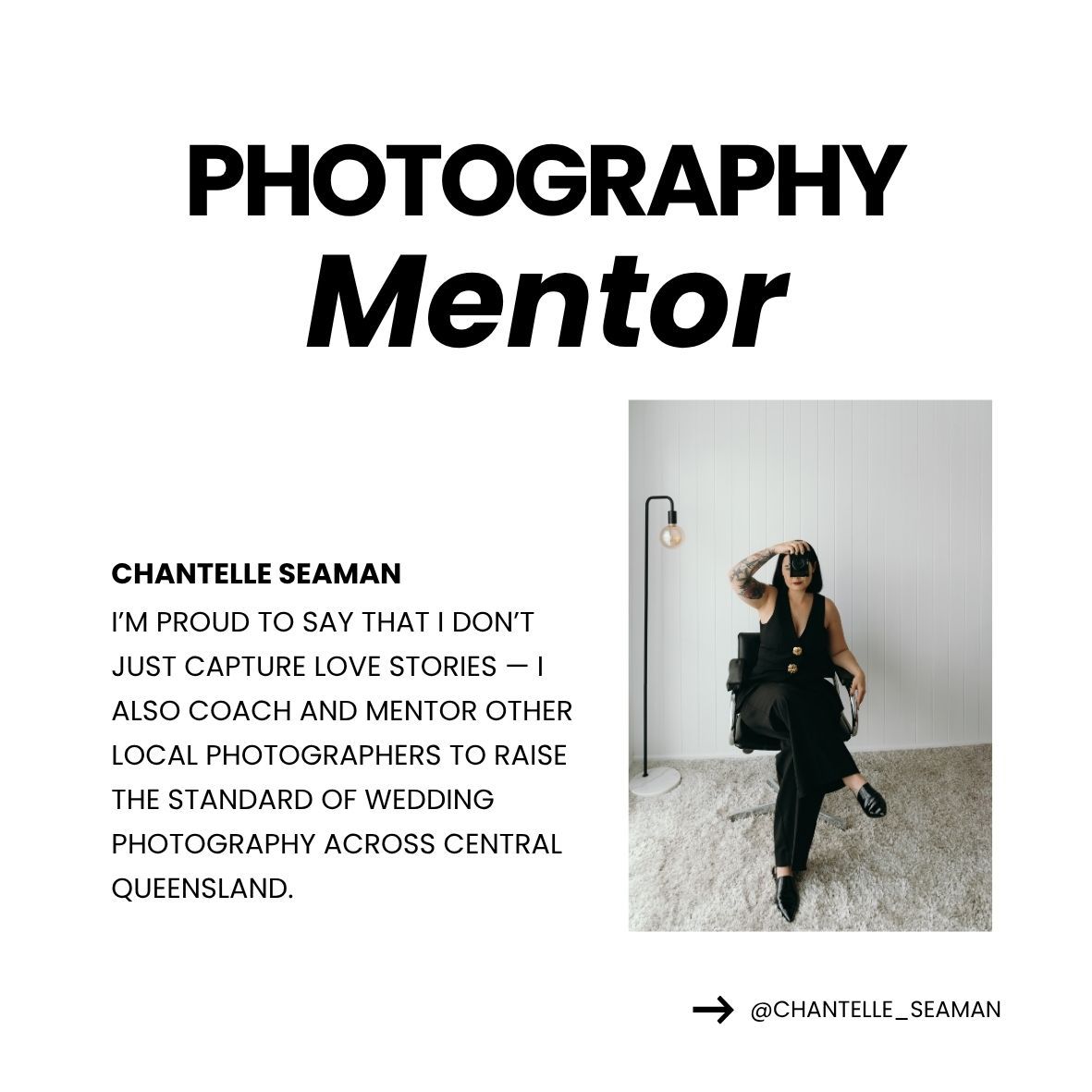 A modern website layout showcasing photography services with black and white images and text sections.