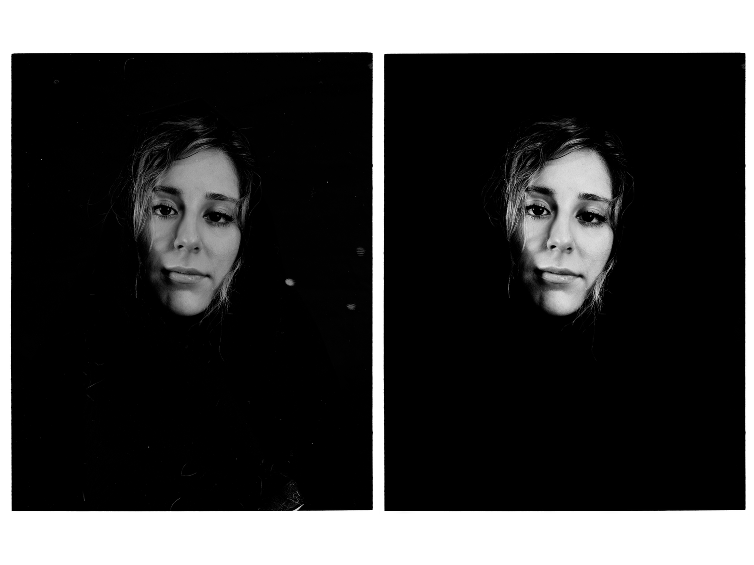 Retouching black and white, Olga.