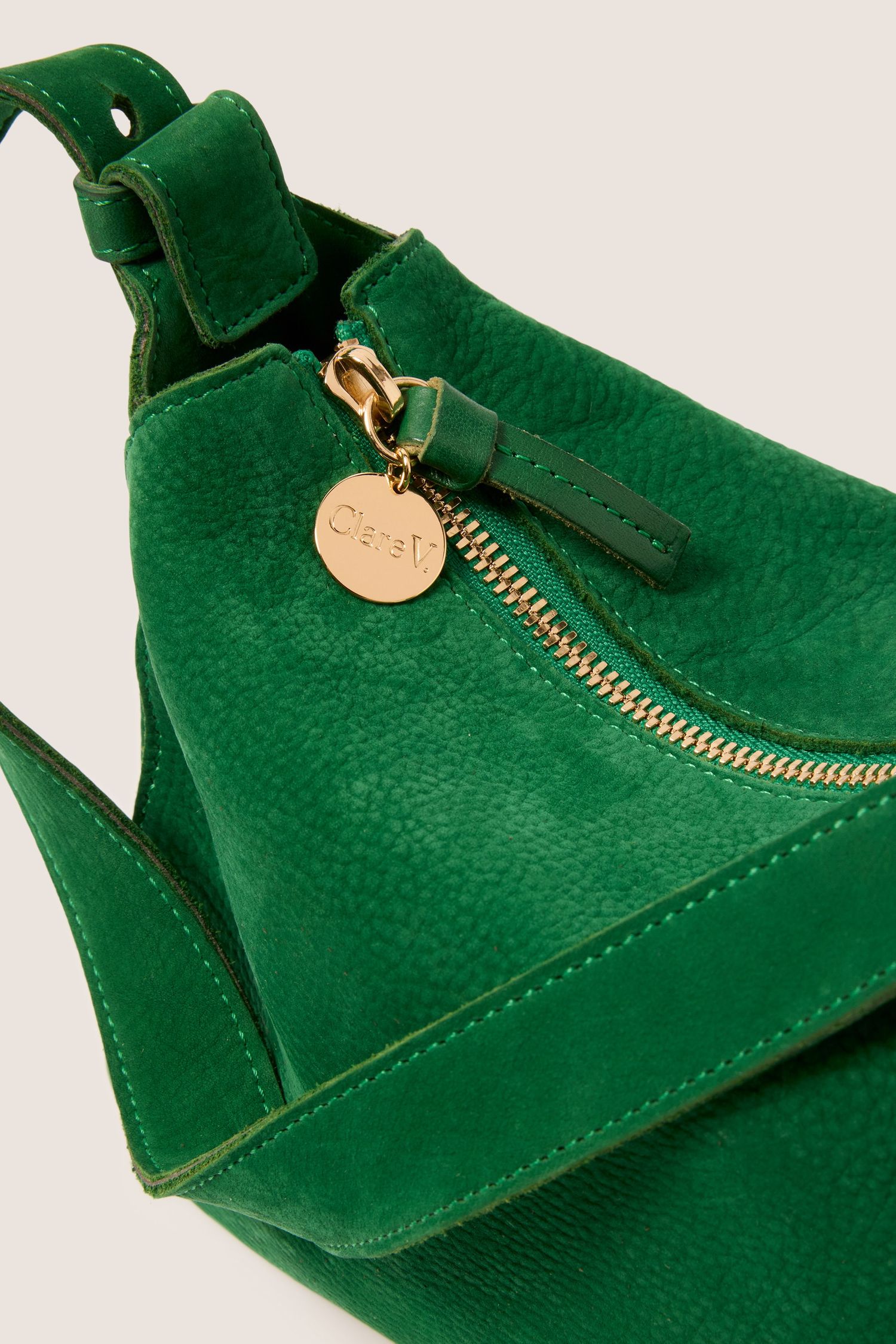 Commercial photography of green bag, Evereve.