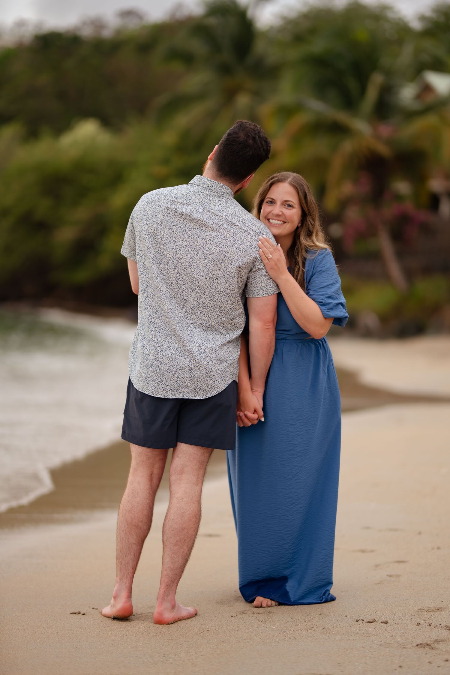 Happy couple in St Lucia during couples photoshoot, capturing real emotion, connection, and authentic moments together