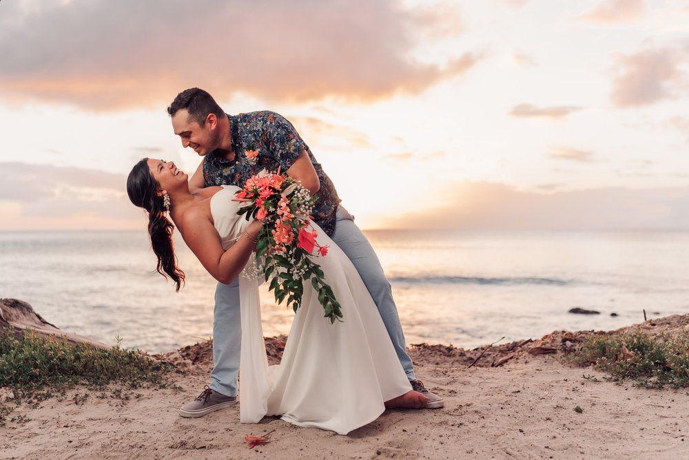 Happy wedding couple in St Lucia during couples photoshoot, capturing real emotion, connection, and authentic moments together