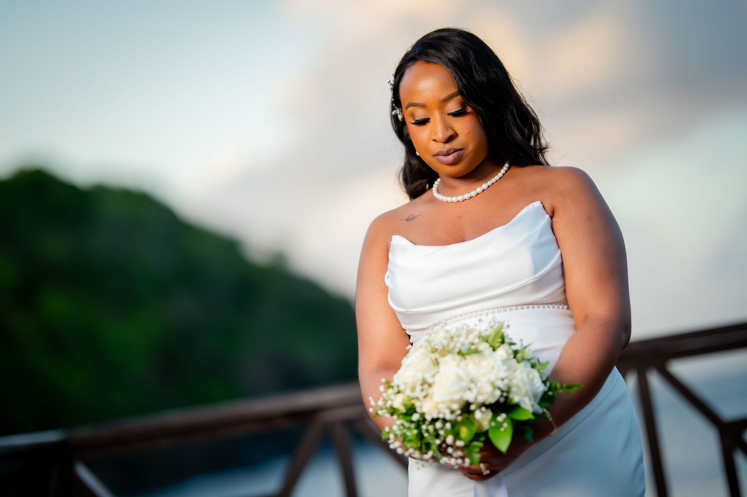 Happy bride in St Lucia during couples photoshoot, capturing real emotion, connection, and authentic moments together.