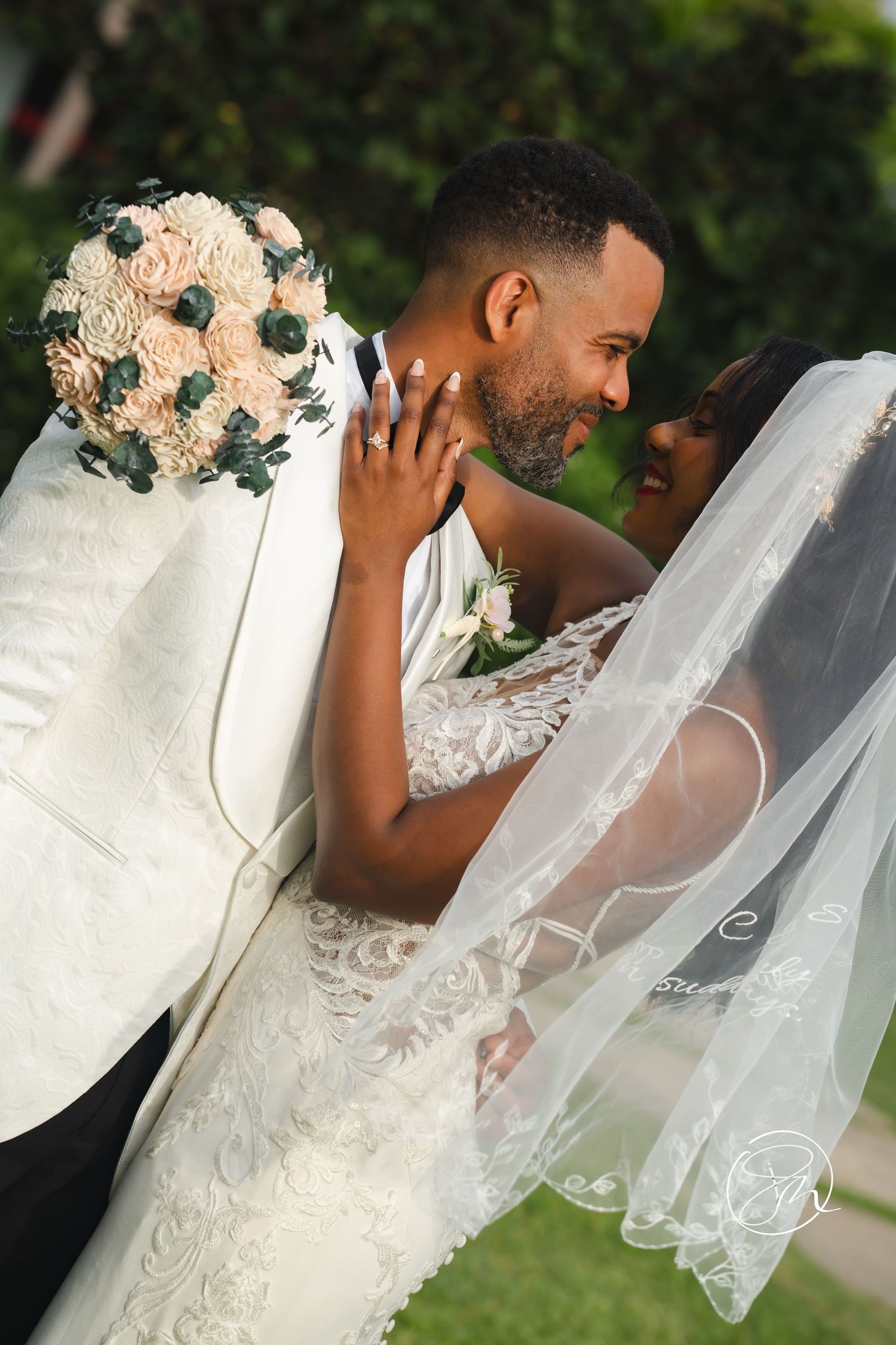 Happy wedding couple in St Lucia during couples photoshoot, capturing real emotion, connection, and authentic moments together. Sandals