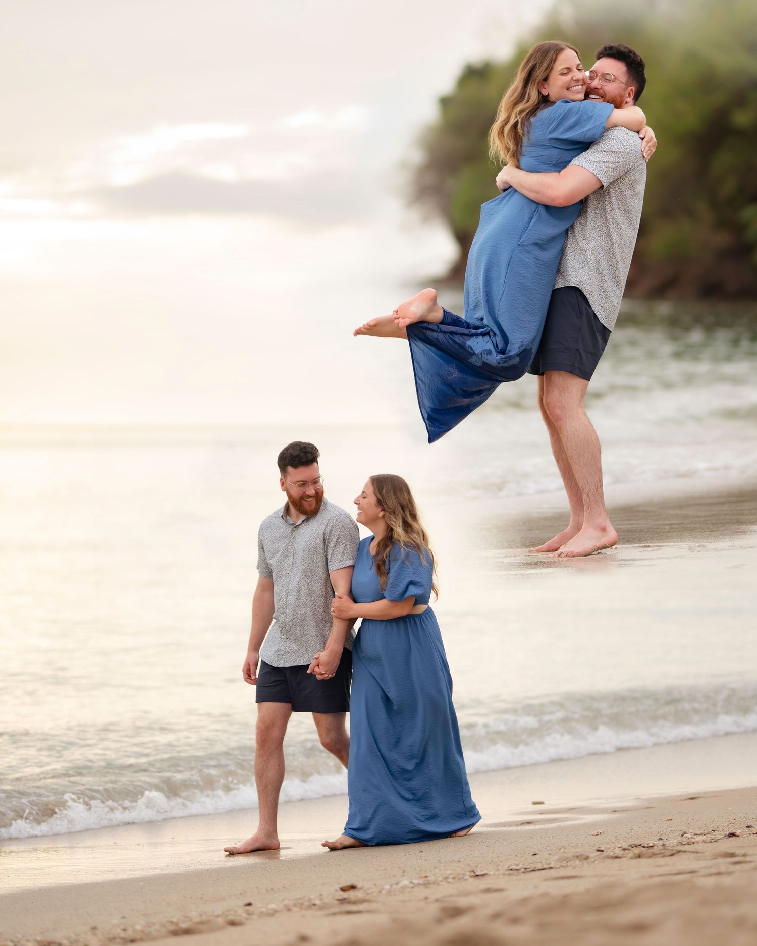 Happy couple in St Lucia during couples photoshoot, capturing real emotion, connection, and authentic moments together