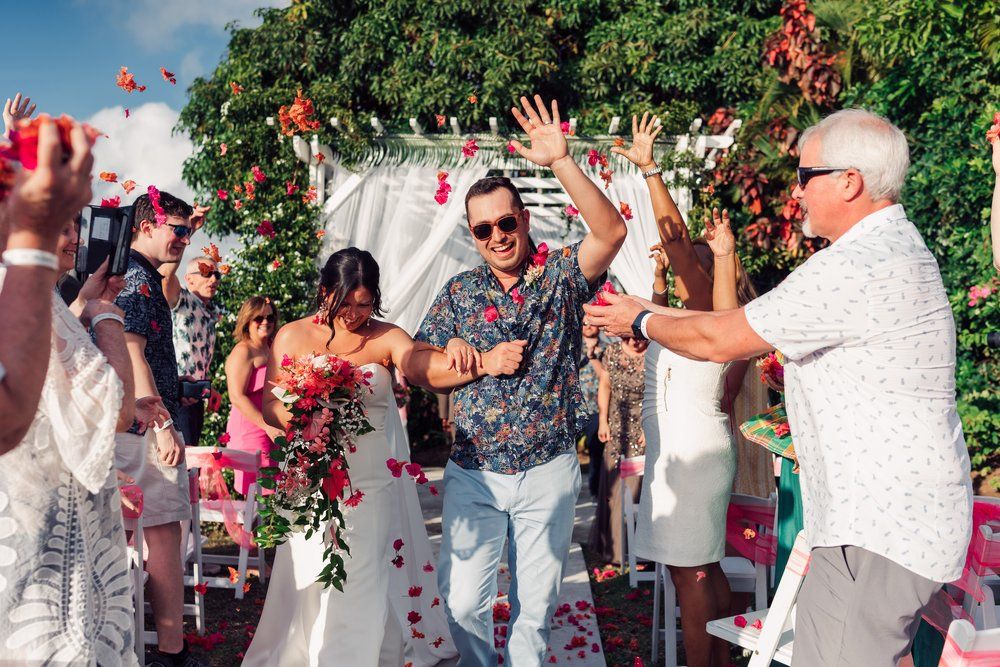 Happy wedding couple in St Lucia during couples photoshoot, capturing real emotion, connection, and authentic moments together