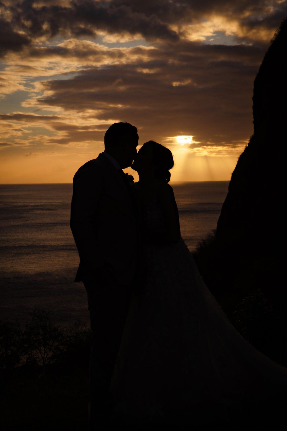Happy wedding couple in St Lucia during couples photoshoot, capturing real emotion, connection, and authentic moments together