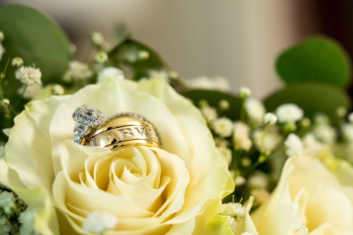 Wedding rings captured in St Lucia, symbolizing love, unity, and the beginning of a lifelong journey together